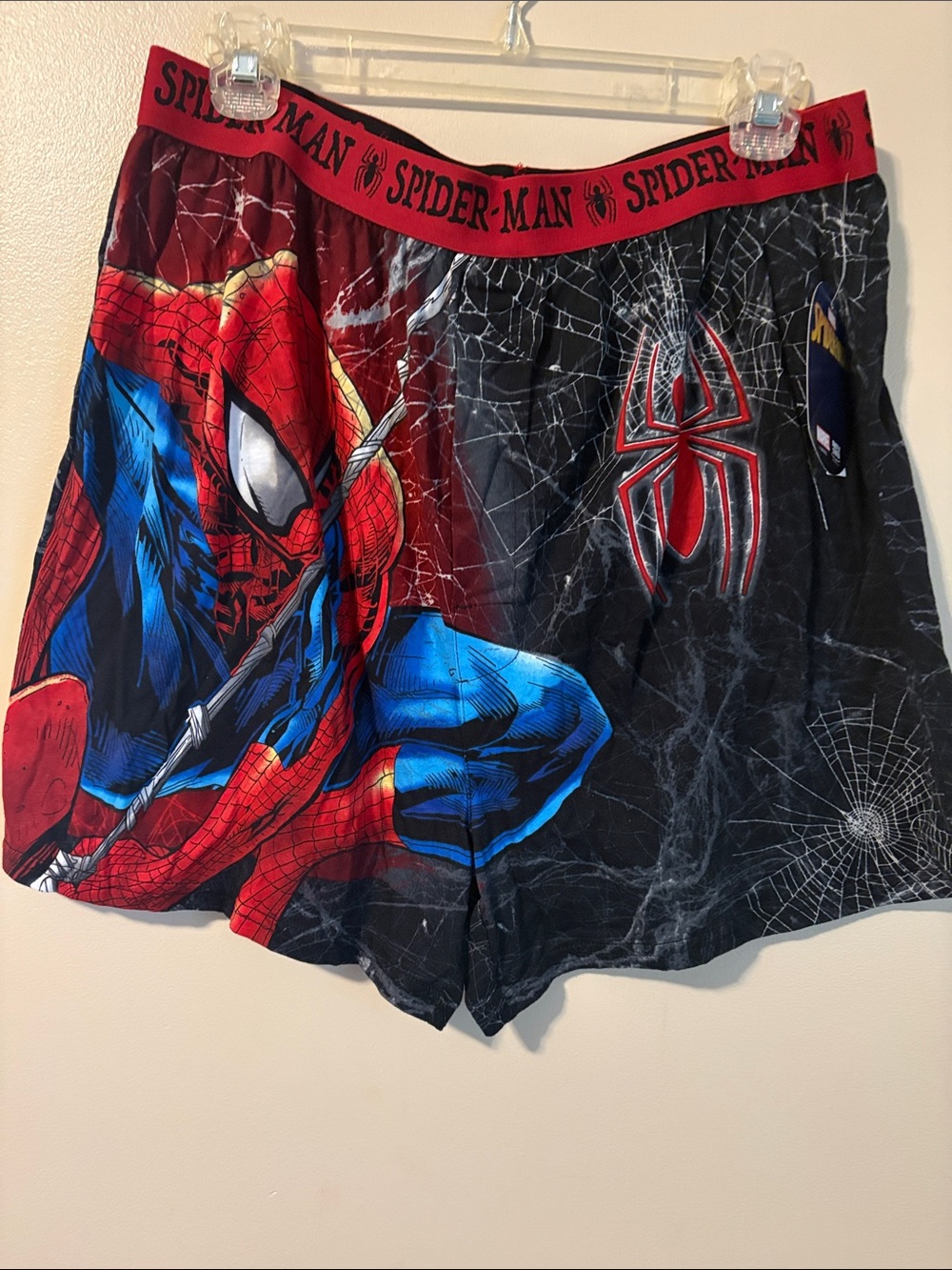 Spider-Man Men's Black & Red Graphic Boxer Shorts NEW Size X-large